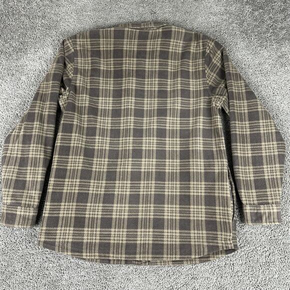 Volcom Shirt Jacket Mens XL Brown Plaid Fleece Button Up Lined Flannel Outdoor - Picture 8 of 12
